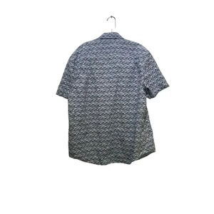 Penguin Short Sleeve fish print Collard Casual Button-Down Shirt Size XL